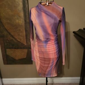 Elegant Multicolor Long Sleeve Dress